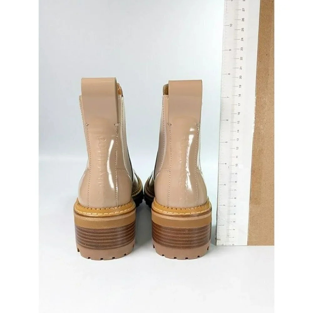 See By Chloe Women's Mallory Leather Chelsea Boots Beige Size 37 EU MSRP $475 - Picture 8 of 11